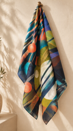 Geometric Multicolor scarf
