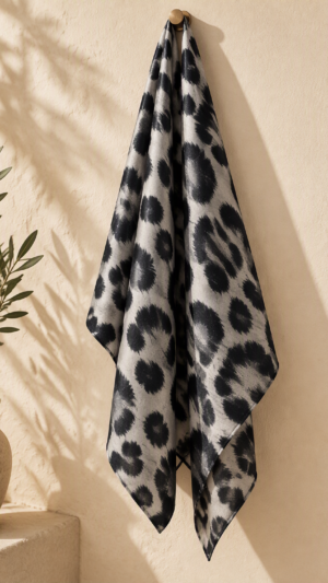 Ikat black scarf