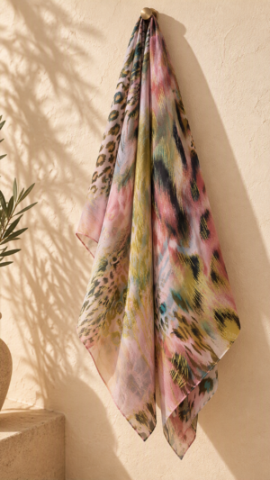 Abstract pink scarf